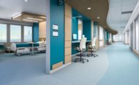 Interface Looped Greige Dove sheet vinyl flooring for healthcare.