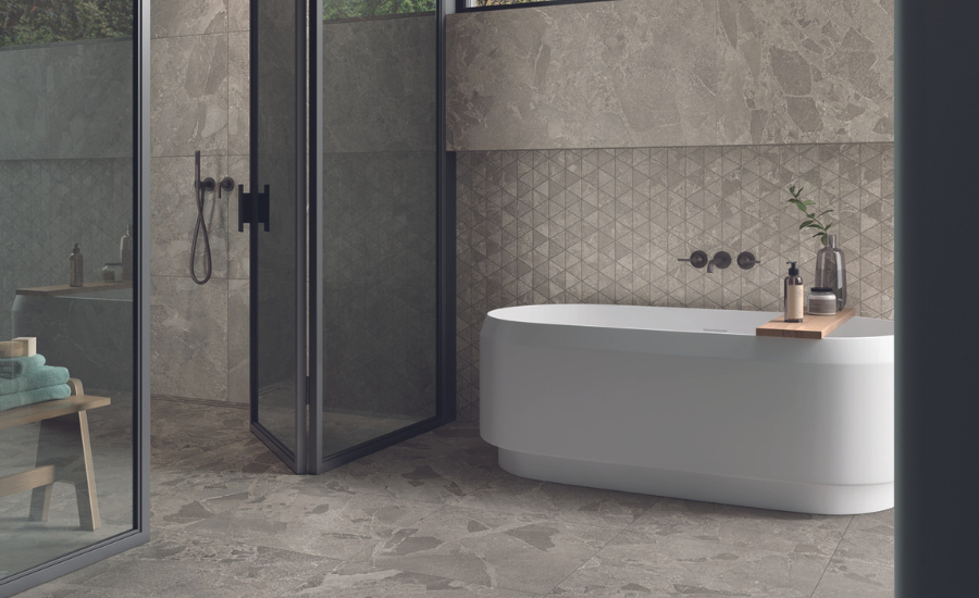 Apollo Porcelain Tile in Meteor Grey