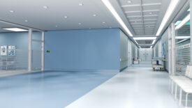 resilient flooring installation in a healthcare facility