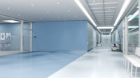 resilient flooring installation in a healthcare facility